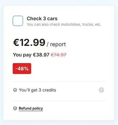Price for 3 CarVertical reports